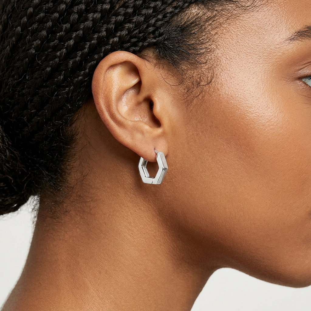 Boucles d’oreilles - Créoles Hexagonales