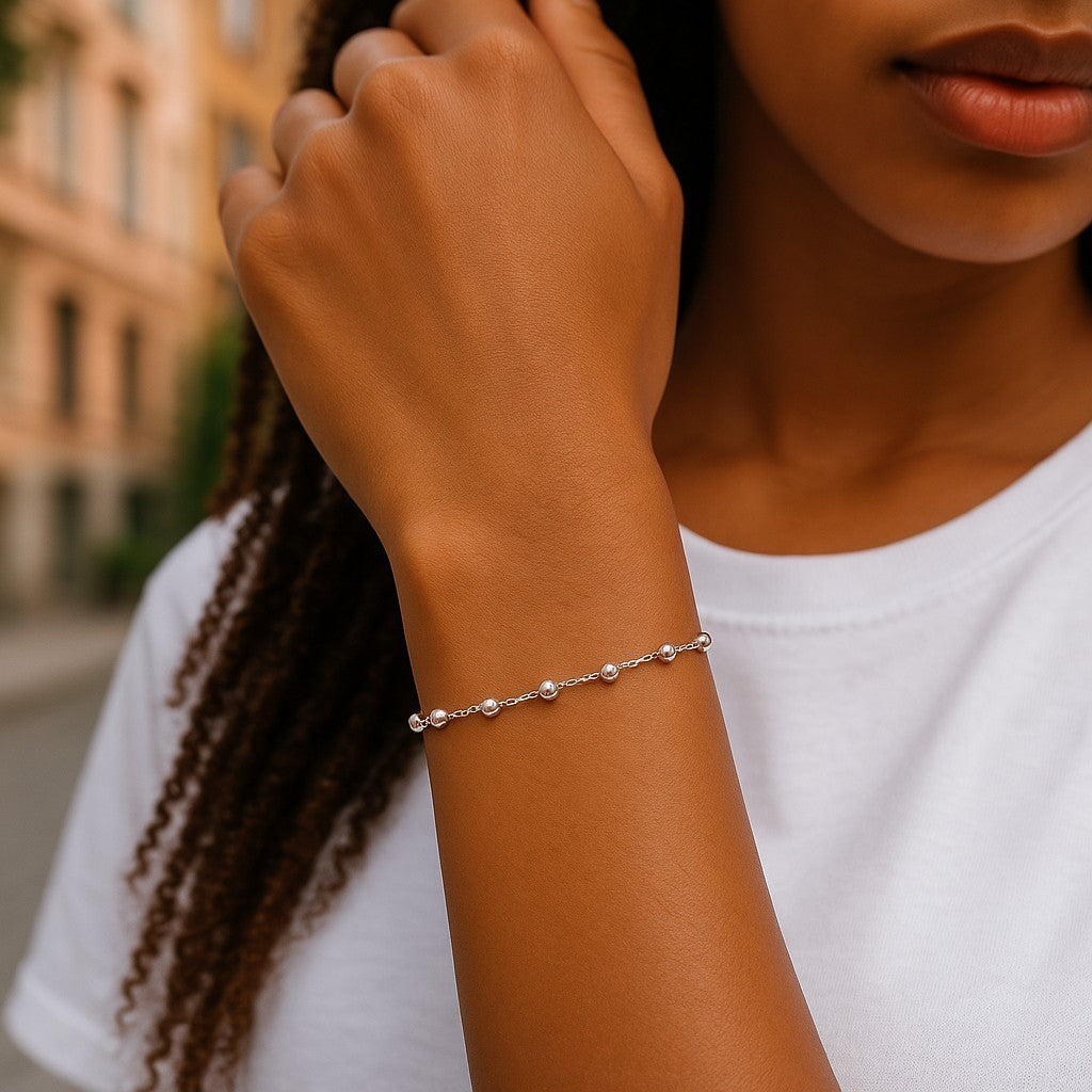 Bracelet chaine perlée