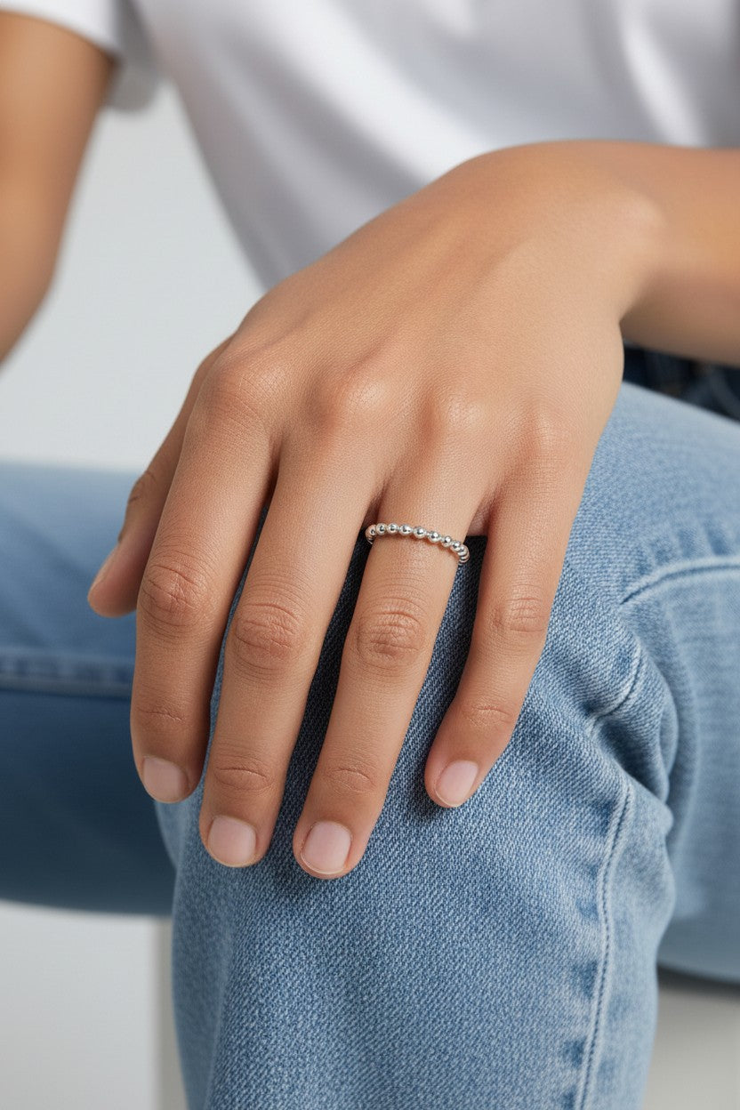 Bague perlée