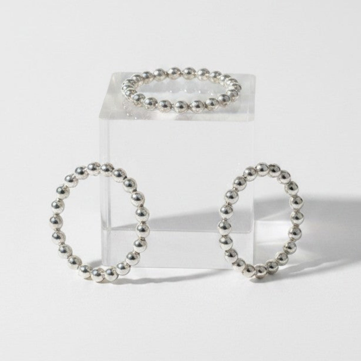 Bague perlée en argent 925