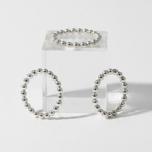 Bague perlée en argent 925