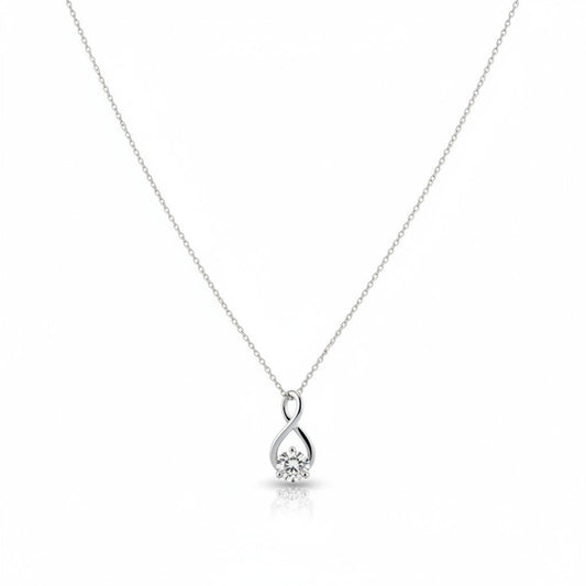 Collier en argent 925 et son pendentif en argent 925 avec un zirconium blanc